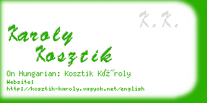 karoly kosztik business card